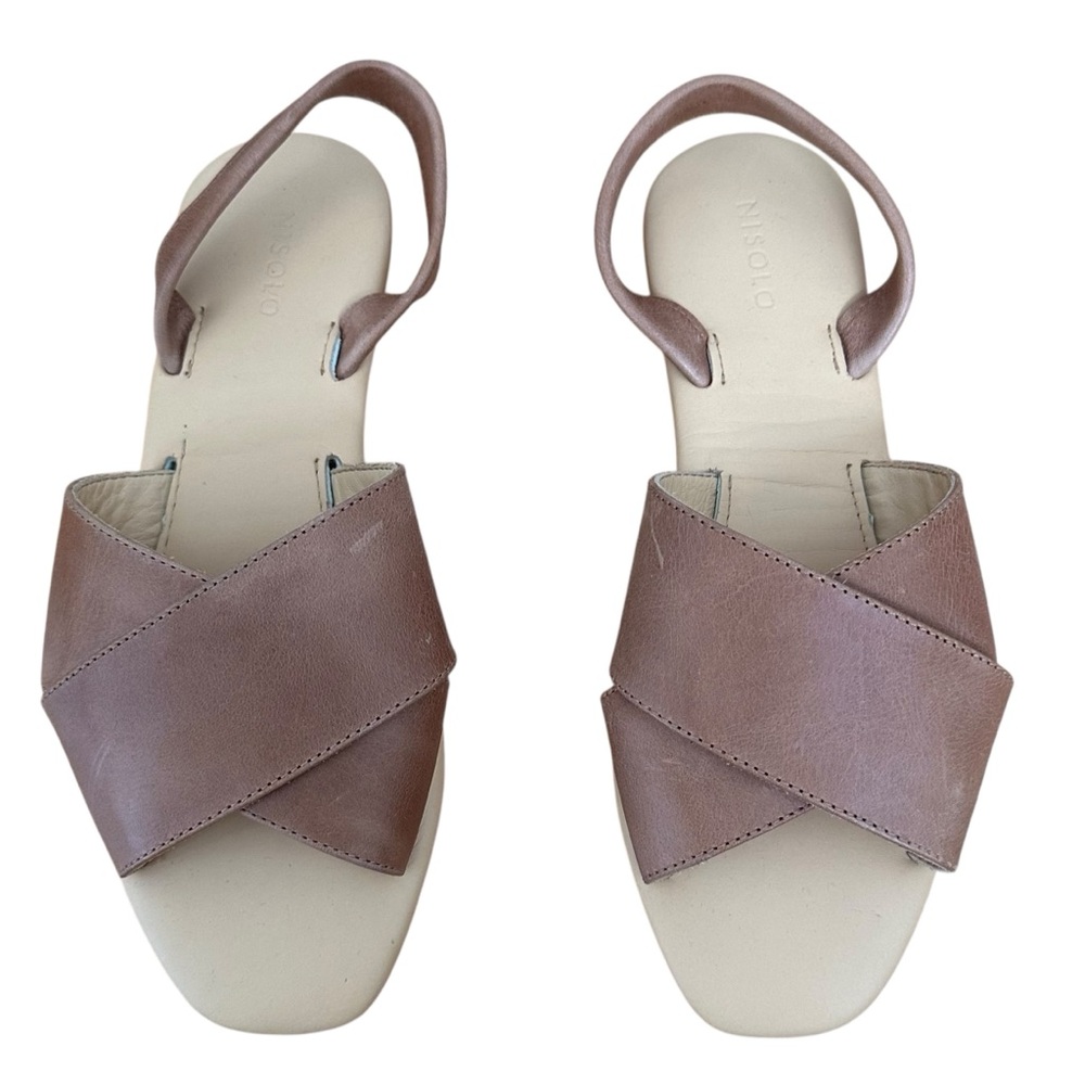 Nisolo Brown and Cream Sandals